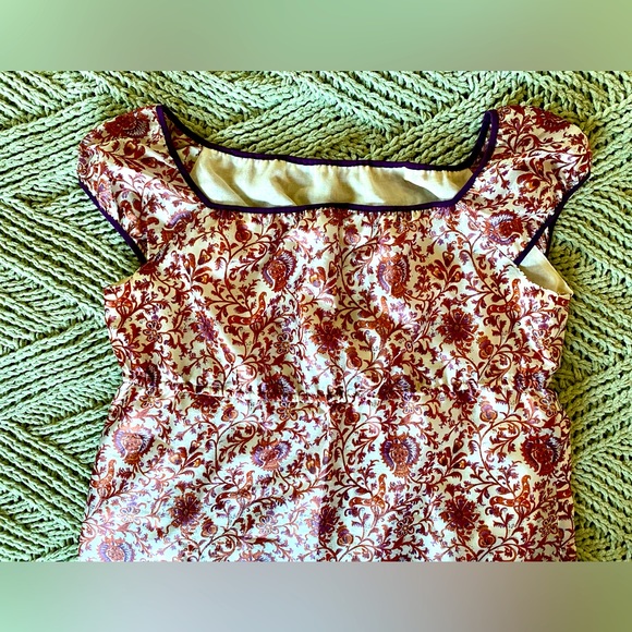 Michel Klein Paris babydoll waist floral dress size medium - Picture 8 of 8